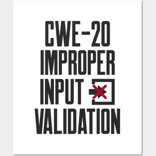 Secure Coding CWE-20 Improper Input Validation Posters and Art